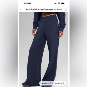 ALO Serenity Navy Wide-Leg Pants